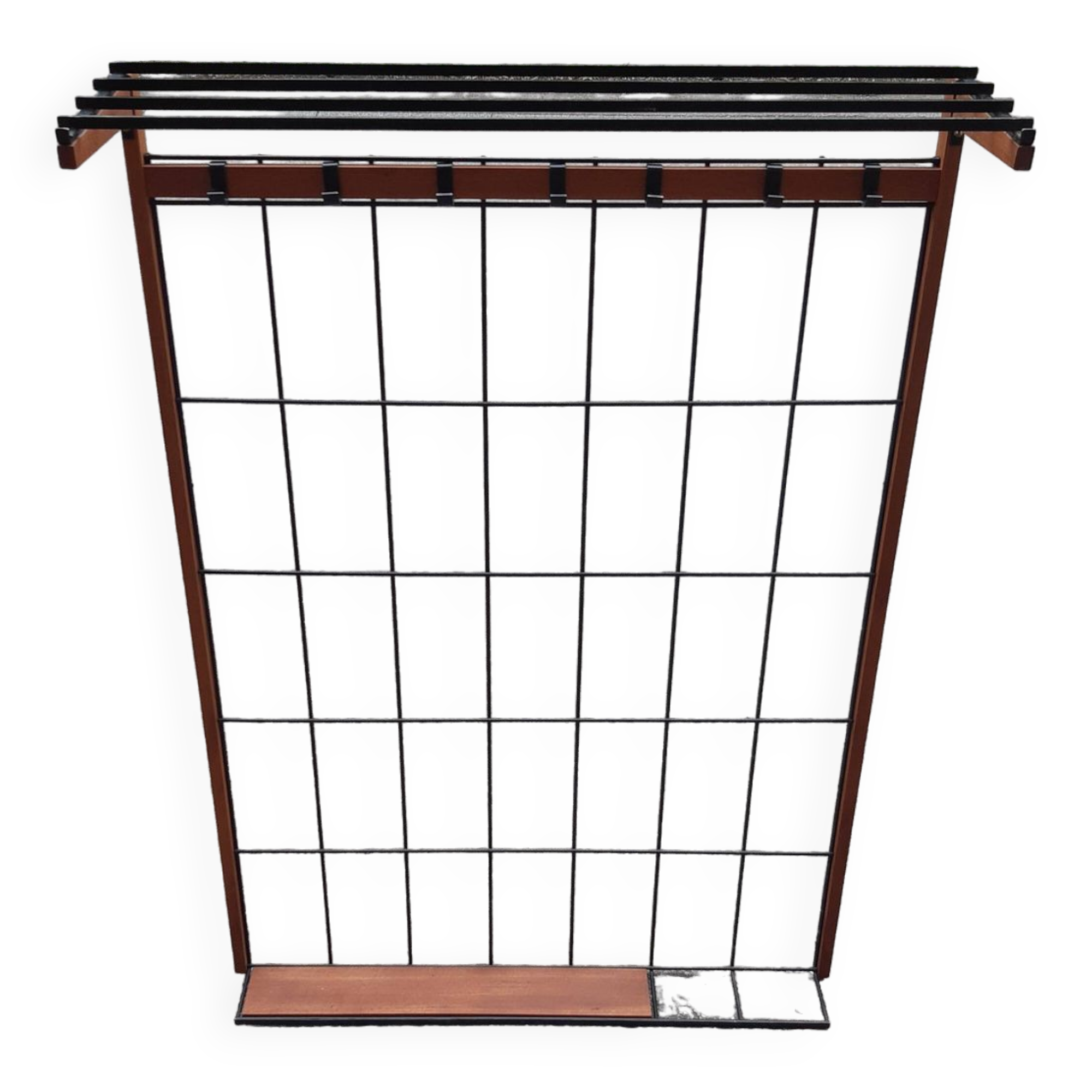 Teak wall-mounted locker room from the 60s