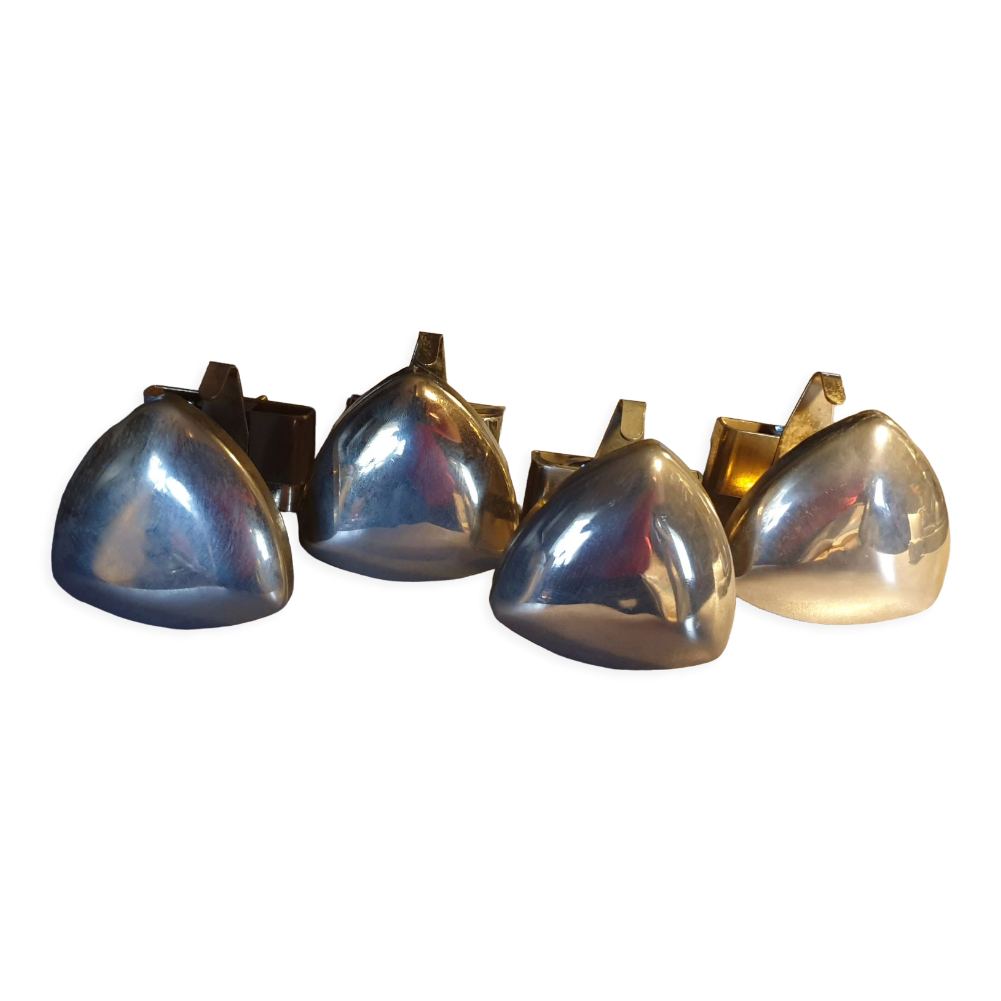 4 coat hooks in stainless steel seventies period