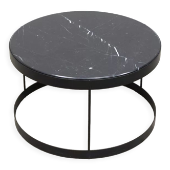 Table basse drum de chez bolia marbre noir ø60 cm