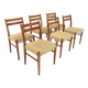 Set of 6 Scandinavian beech chairs, Sweden, 1960