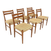 Set de 6 chaises scandinave en hêtre, Suède, 1960