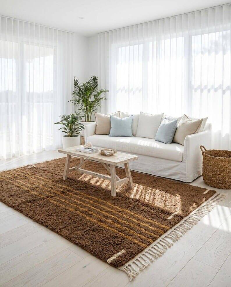 Berber carpet made of natural wool, traditionally handwoven, 2.5/3.5 m.