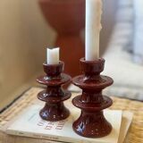 Bougeoir chandelier design coloré rouge bordeaux