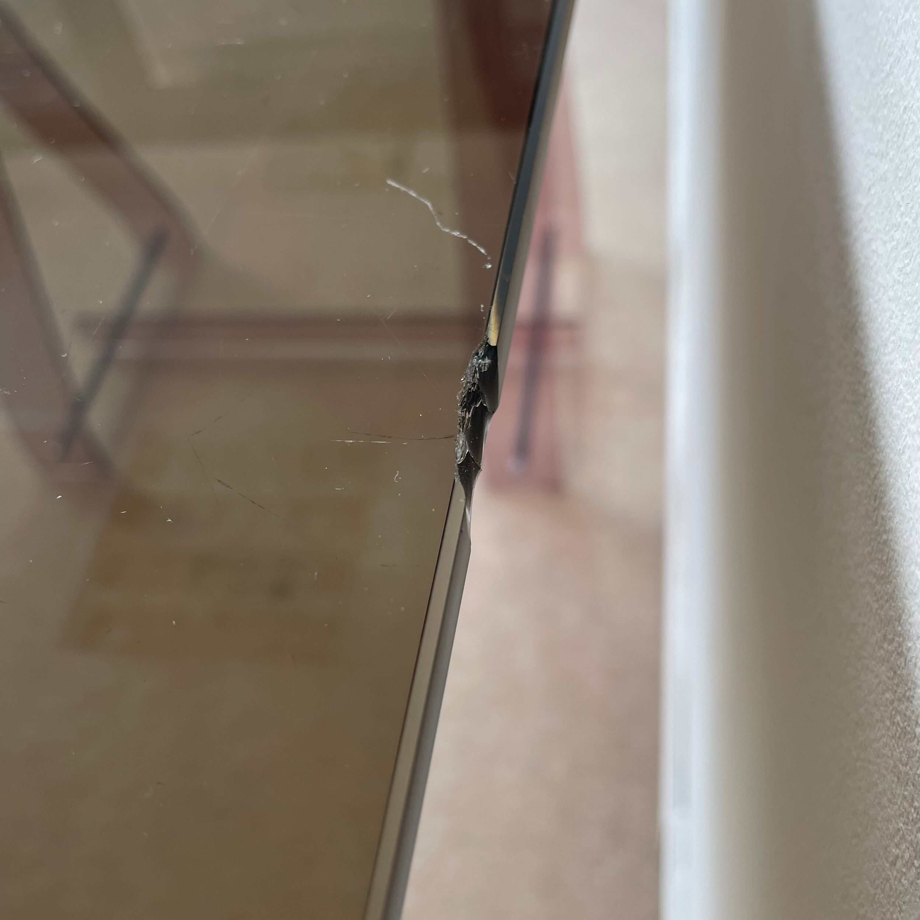 Office glass tray on trestles altuglass 1970s