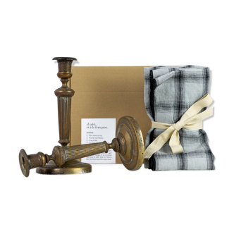 2 candle holders and 2 tea towels — All fire all flame #72