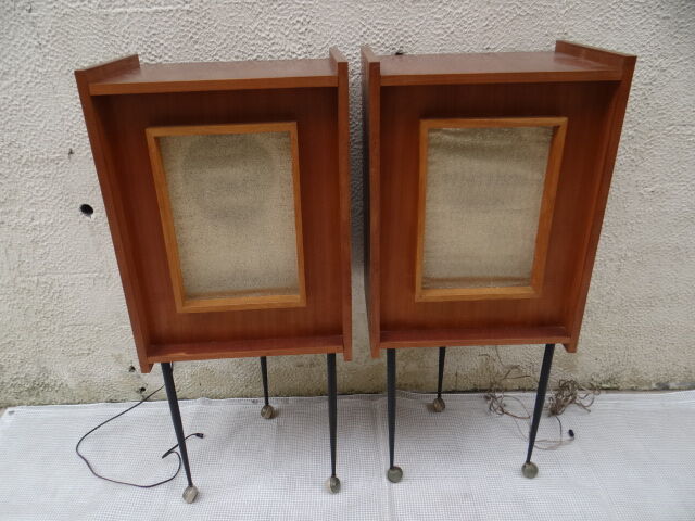 Paire D'enceintes Schaub Lorenz Vintage – Triangulaires – Allemagne 1950 – Fonctionnelles