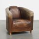 Cowhide Leather Chesterfield Aviator Armchair