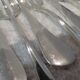 12 silver-plated oyster forks, Ercuis goldsmith, baguette-shaped, 14.3 cm