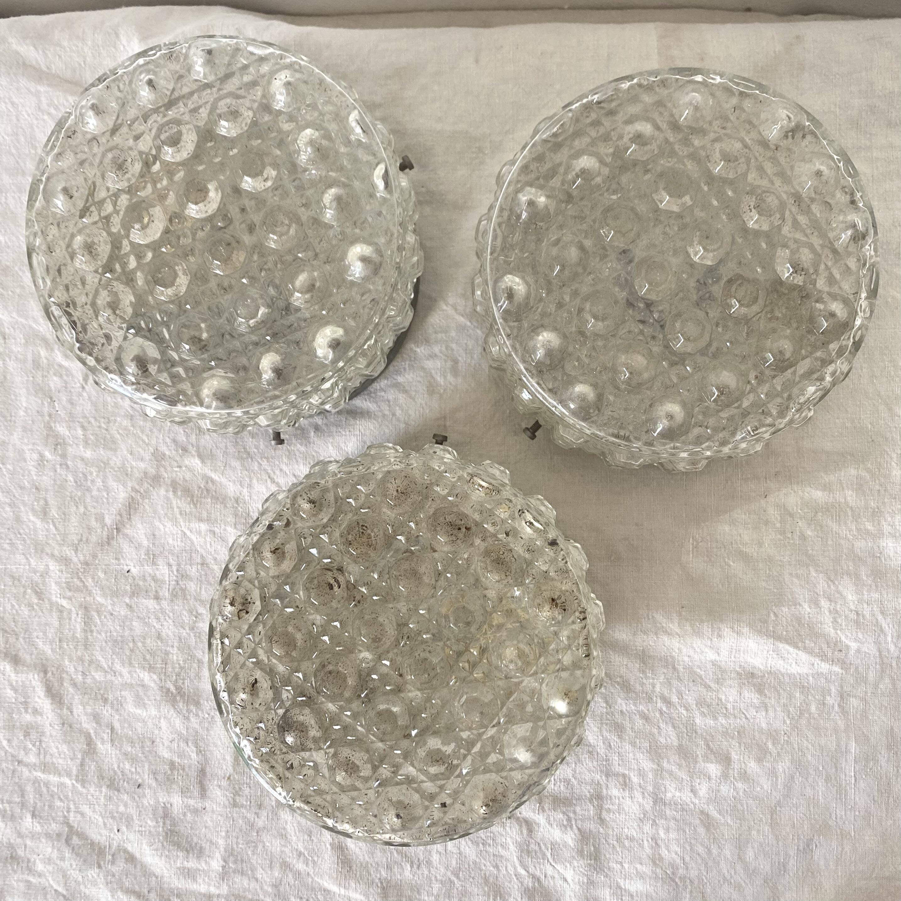 Set of 3 vintage ceiling lights