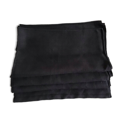 Nappe de campagne en lin noir