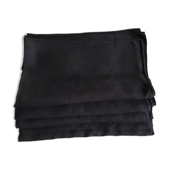 Black linen country tablecloth