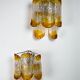 Pair of two-tier Mazzega Murano wall sconces, orange frosted glass, Italy, 1960s