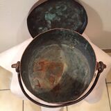 Chaudron en cuivre marmite de cheminée cache pot deco