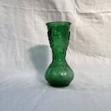 Italian vase in green glass, dimensions: height -25.5 cm - diameter -11 cm -