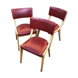 Set of 3 Scandinavian chairs 1960