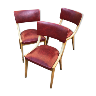 Set de 3 chaises scandinaves 1960