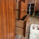 Enfilade meuble tv bahut moderniste vintage rétro en teck pieds métal noir