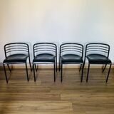 Set of 4 Steelmobil black chairs