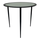 Table d’appoint vintage métal et verre des années 80