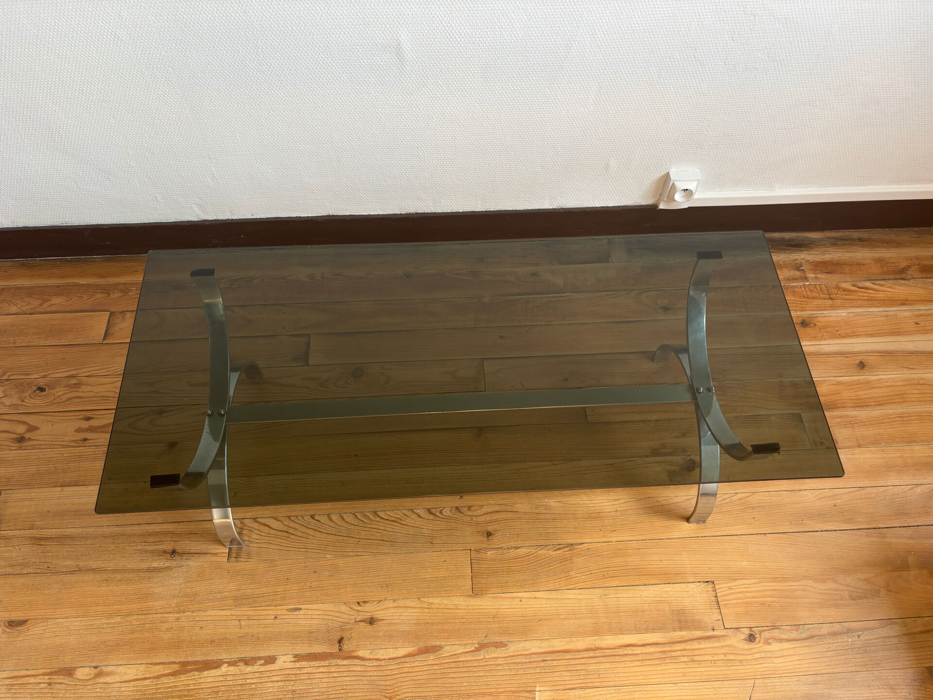 Vintage chrome coffee table