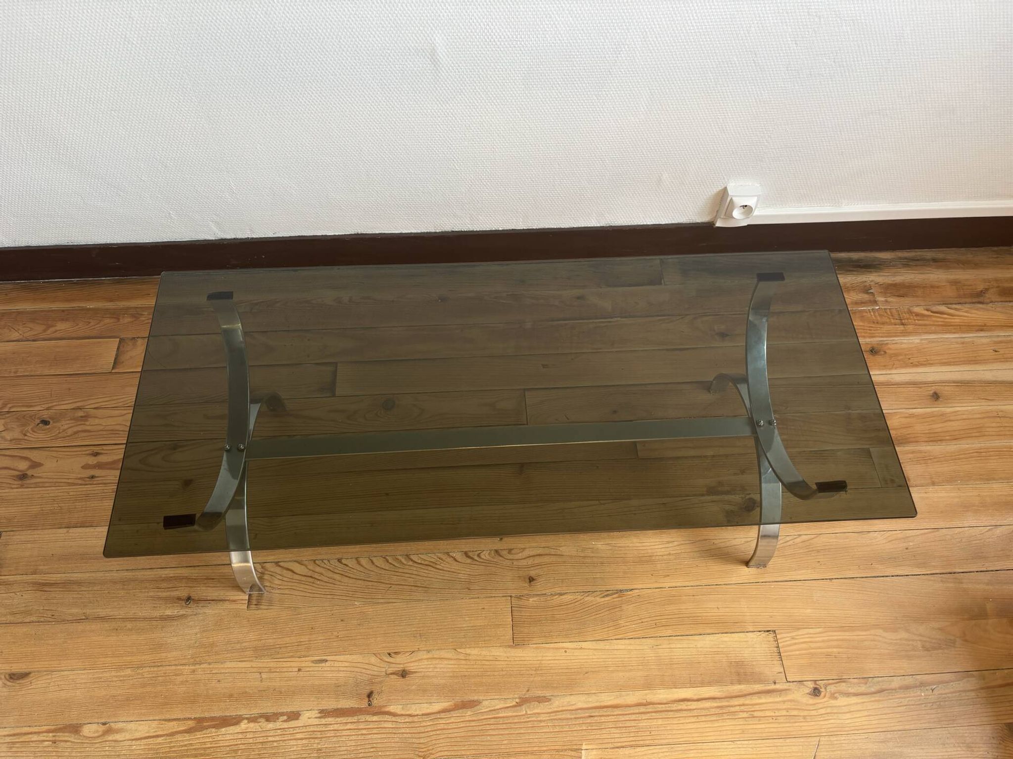 Vintage chrome coffee table