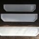 Set of 3 white ceramic shelves art deco bathroom