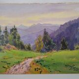 Georges Planes (1897-1977) Valley Landscape, Riverbank (double-sided)