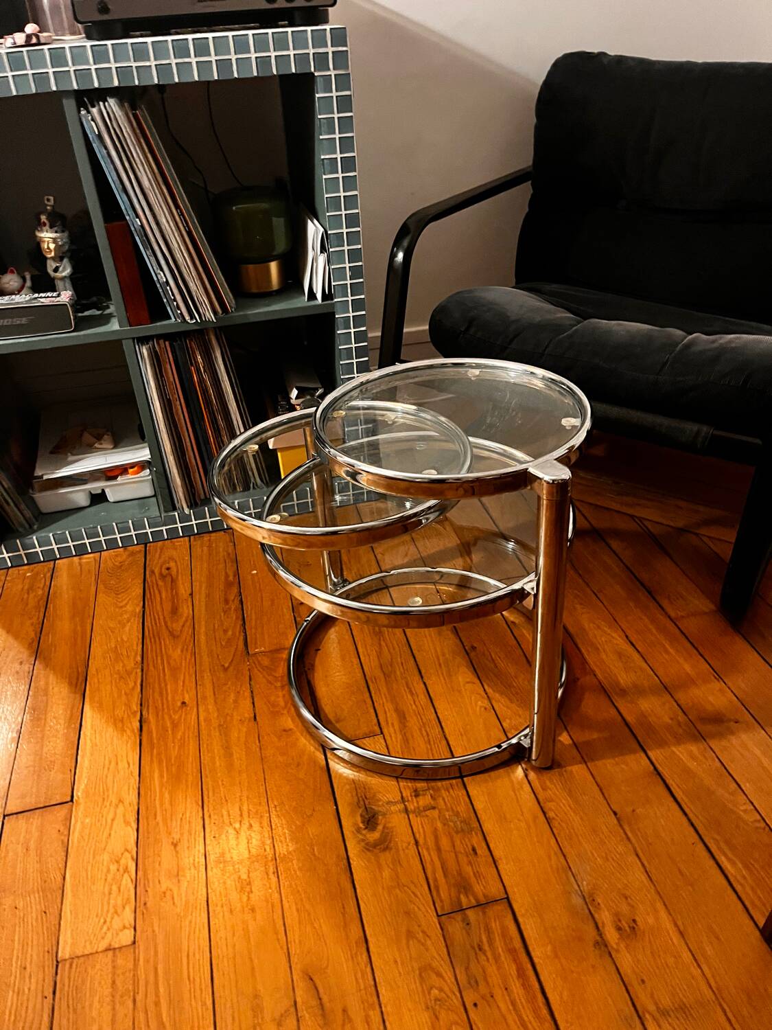 Vintage chrome coffee table