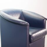 Wittmann Petrol Soft Leather Club Chair Model Aura  Designed by Paolo Piva
