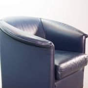 Wittmann Petrol Soft Leather Club Chair Model Aura  Designed by Paolo Piva