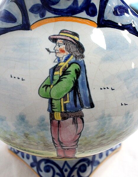 Pair of vases in quimper earthenware - late nineteenth