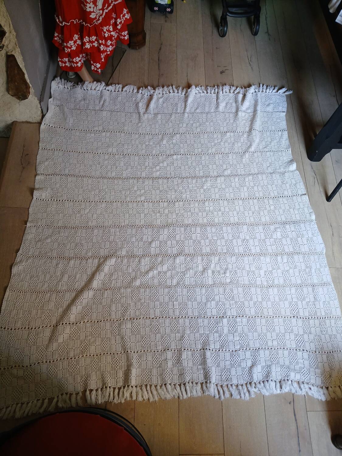 Antique crochet bedspread/plaid