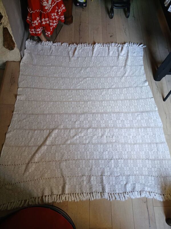Dessus de lit/ plaid ancien crochet