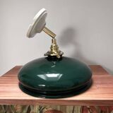 Tilting wall light in green opaline and ceramic