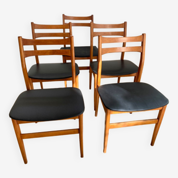 Series of 5 Scandinavian chairs
