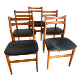 Series of 5 Scandinavian chairs