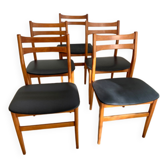 Série de 5 chaises scandinaves