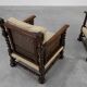 Paire de fauteuils en chêne anglais antique et en rotin avec des détails torsadés, Royaume-Uni c