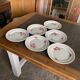 6 vintage floral ceramic dinner plates – retro country style