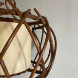 Louis Sognot style rattan pendant lamp