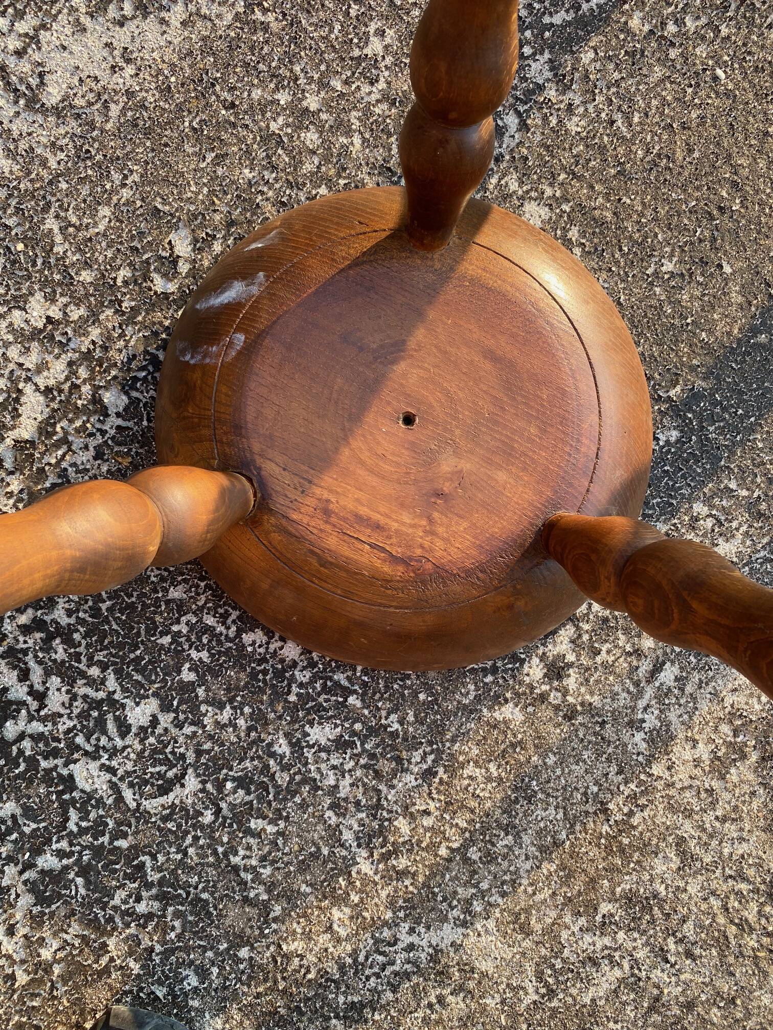 Brutalist walnut stool pair