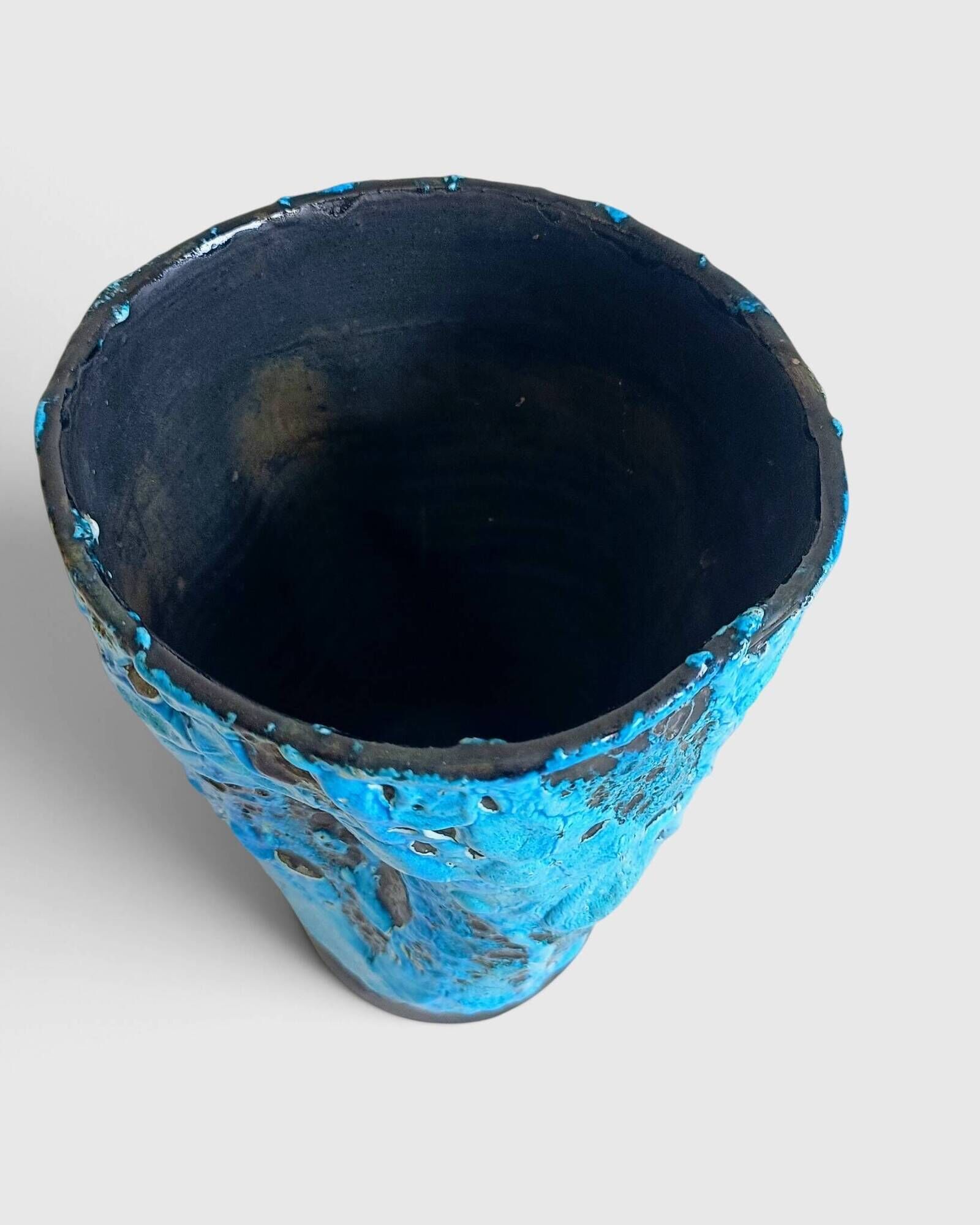 Charles Cart The Cyclops Blue Ceramic Vase, France, 1960s