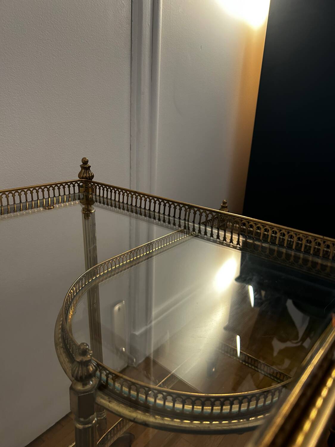 Brass and glass nesting table