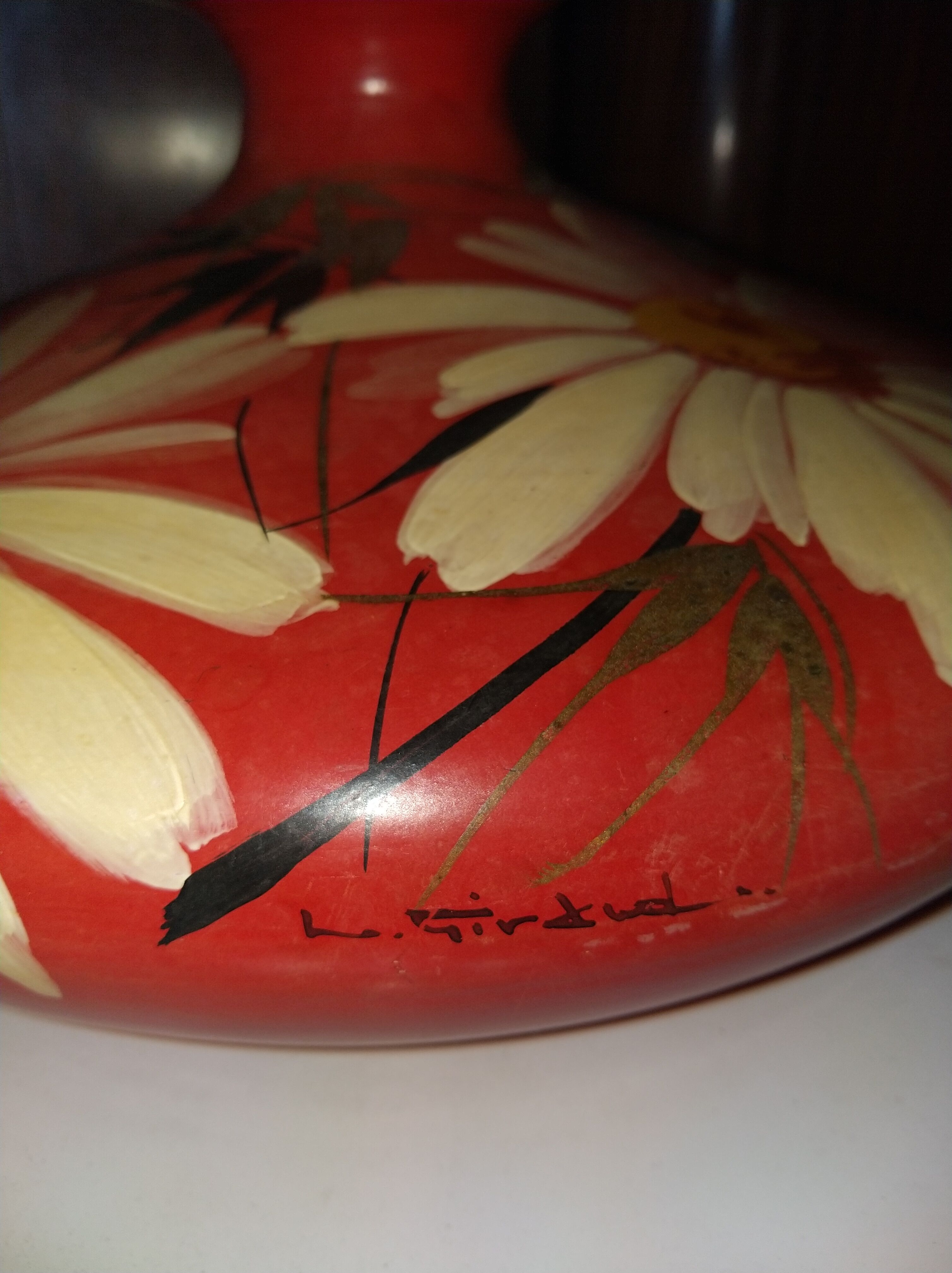 Ceramic vase painted by Louis Giraud, Vallauris, circa 1930
