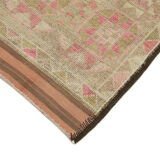 Handwoven one-of-a-kind anatolian beige runner rug 85 cm x 337 cm