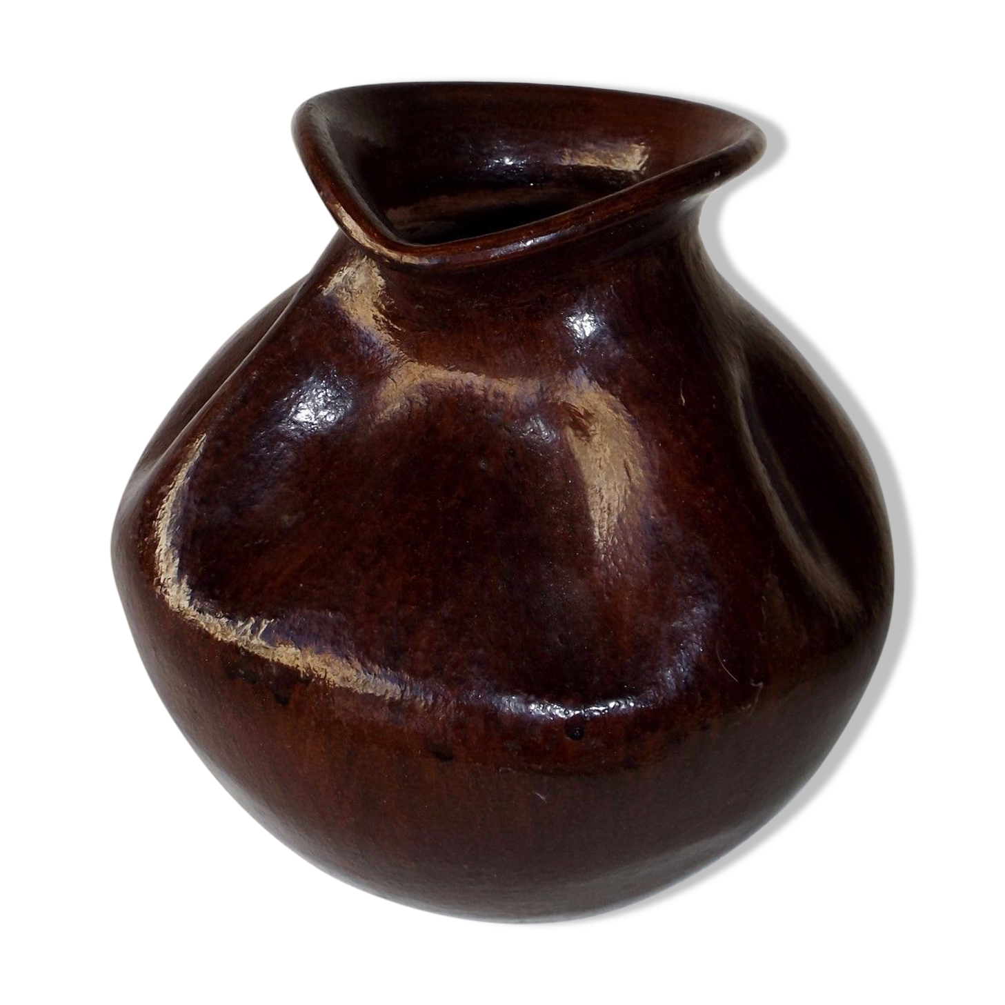 Glazed ceramic vase form free 1970