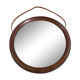 Round mirror of solid wengé wood, O.W. Hack Zwolle, Holland, 1960s