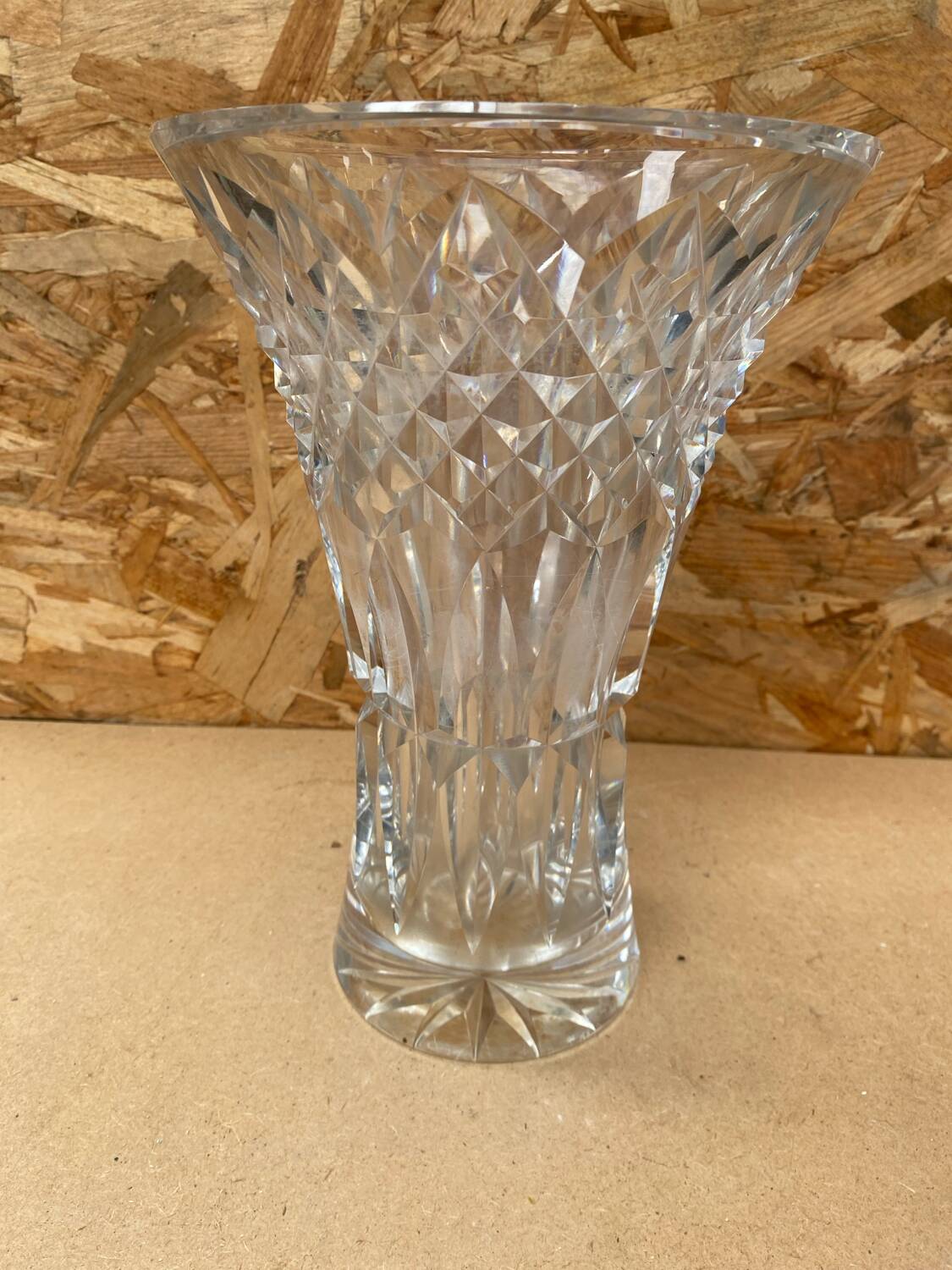 Old vase cristallerie lorraine cut crystal made in France vintage