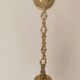 Suspension  de style art nouveau 1900 en laiton - tulipe en verre dépoli