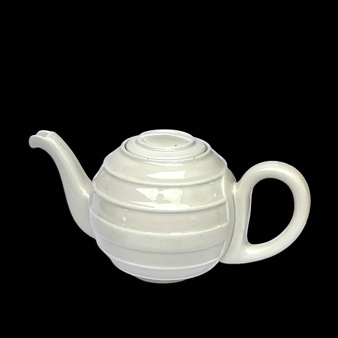 Wmf art deco teapot and matching milk jug - porcelain and silver-plated metal